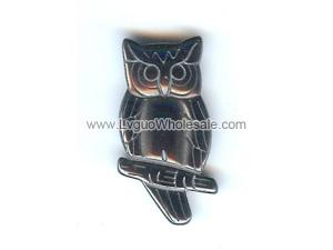 Hematite Charms Owl on the Branch